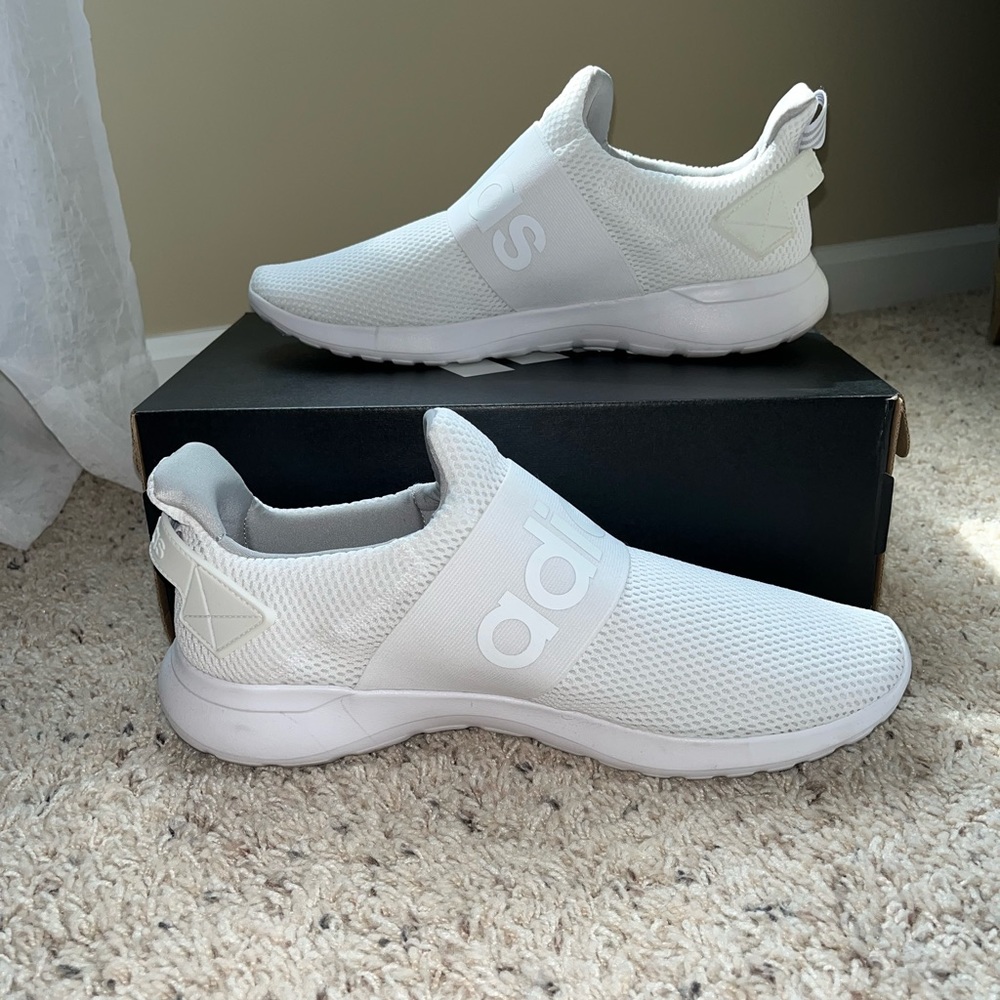 Men’s White Adidas Lite Racer Adapt Sneakers